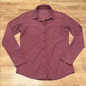 Eddie Bauer Burgundy Stretch Button-Down Shirt